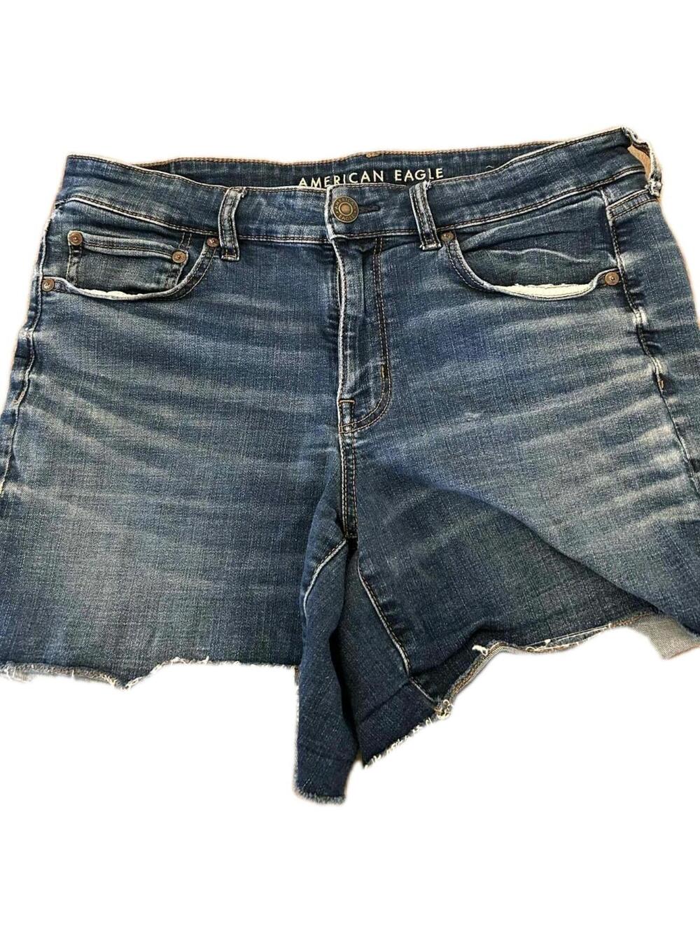 American Eagle Outfitters Denim Shorts Distressed Frayed Stretch Women’s 14